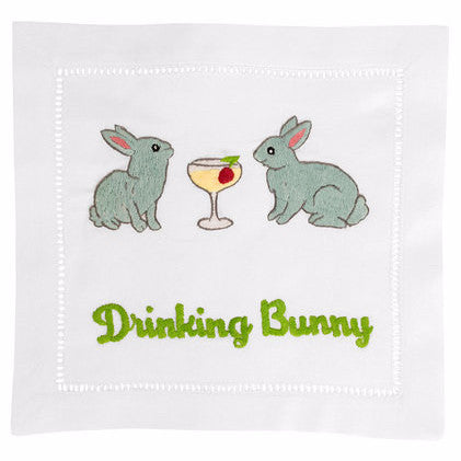 "Drinking Bunny" Cocktail Napkin Set - Waiting On Martha