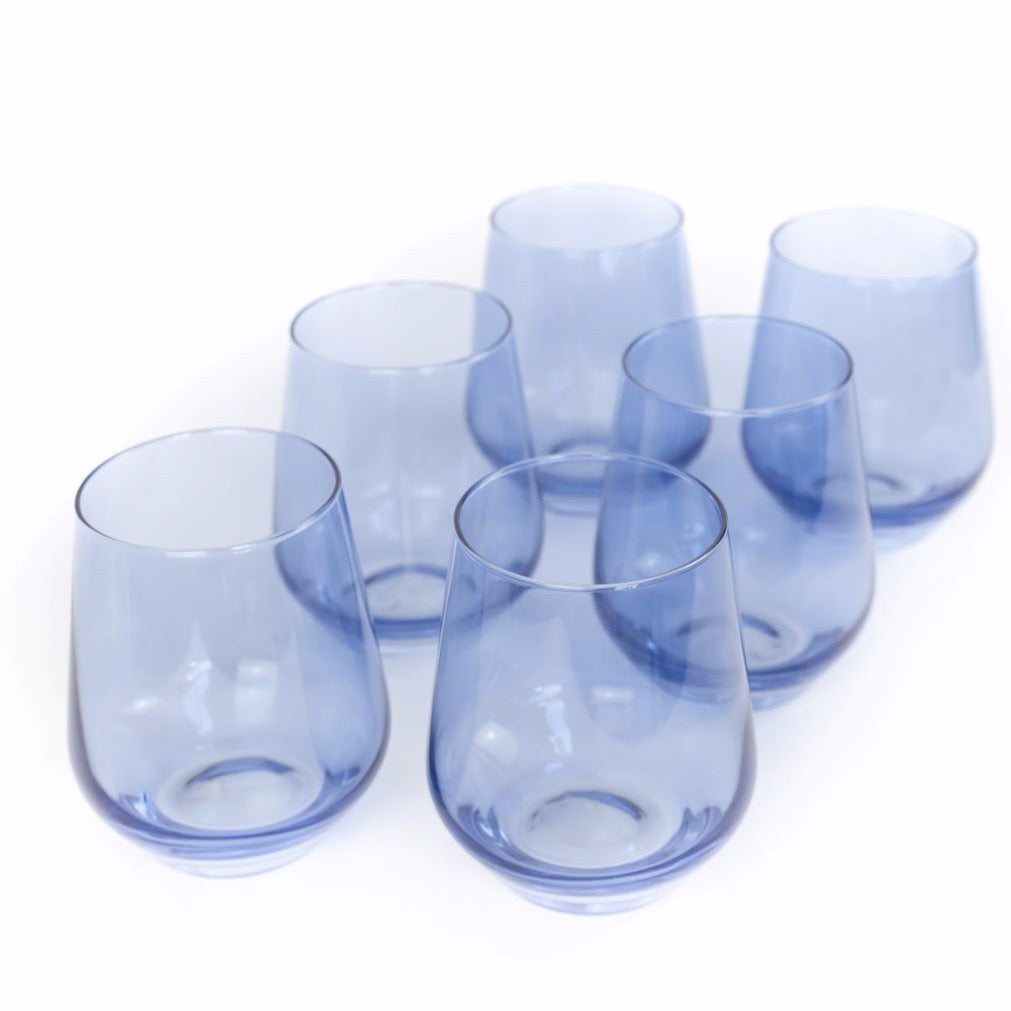 Estelle Cobalt Blue Stemless Wine Glasses