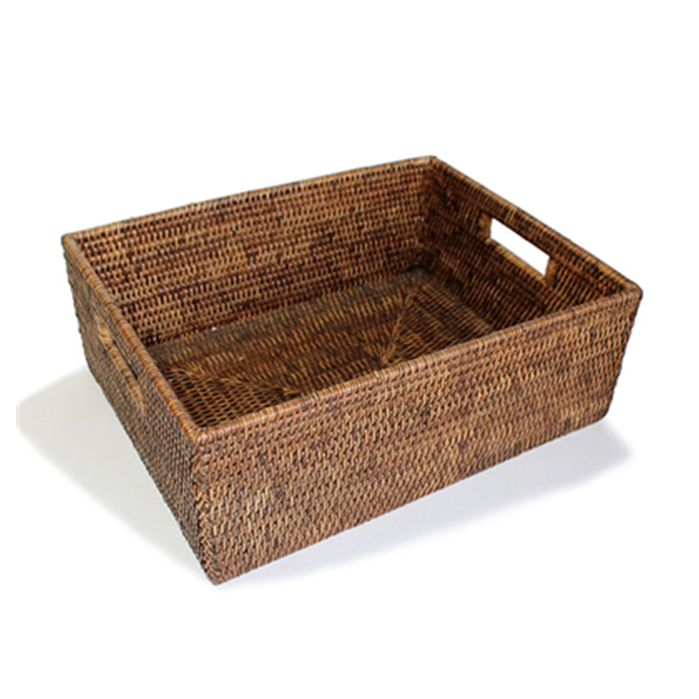 Rattan Everything Basket, Antique Brown