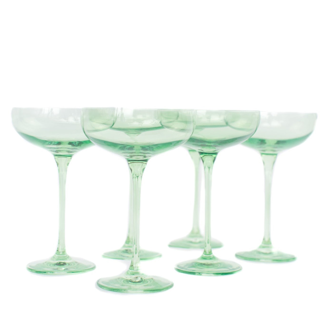 Estelle Mint Green Coupe Glasses