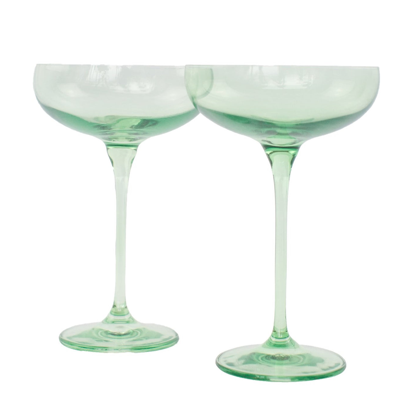 Estelle Mint Green Coupe Glasses