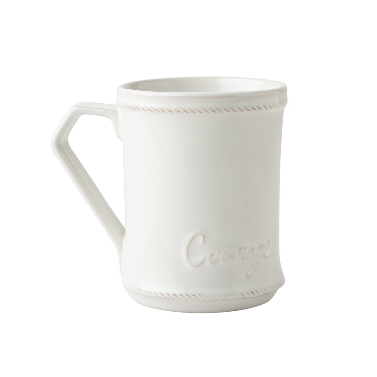 Juliska Berry & Thread Whitewash Cupfull of Courage Mug, Whitewash