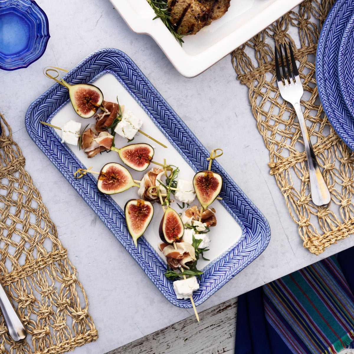 Juliska Le Panier White/Delft Hostess Tray