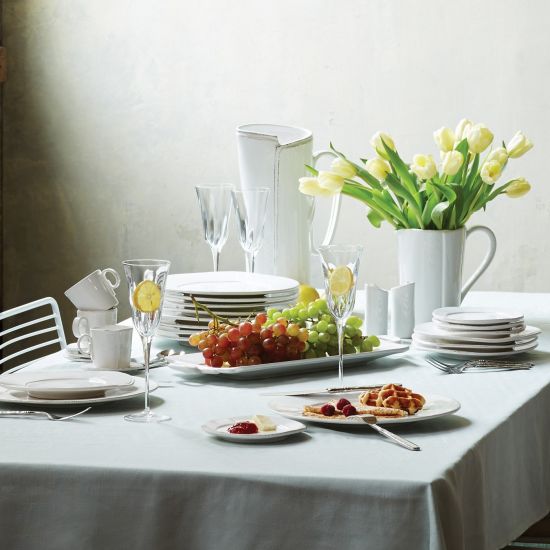 VIETRI Lastra Handled Rectangular Platter, White