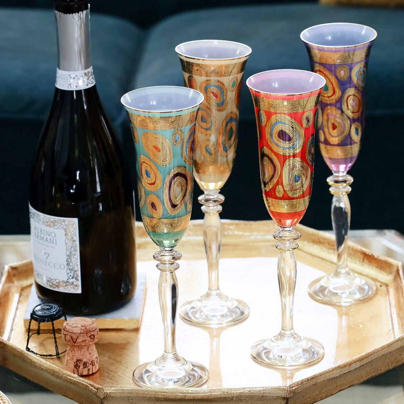 VIETRI Regalia Champagne Glasses