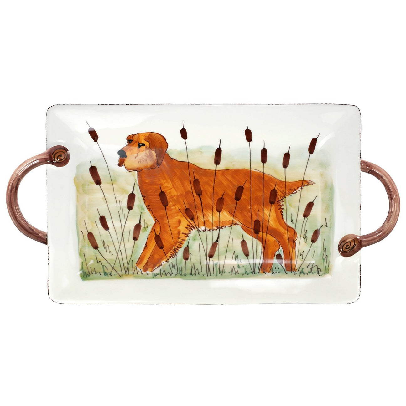 VIETRI Wildlife Hunting Dog Rectangular Platter